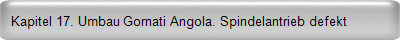 Kapitel 17. Umbau Gornati Angola. Spindelantrieb defekt